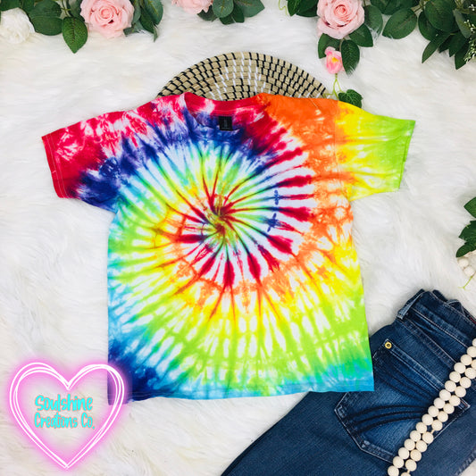 Rainbow Spiral Tie Dye Kids Shirt