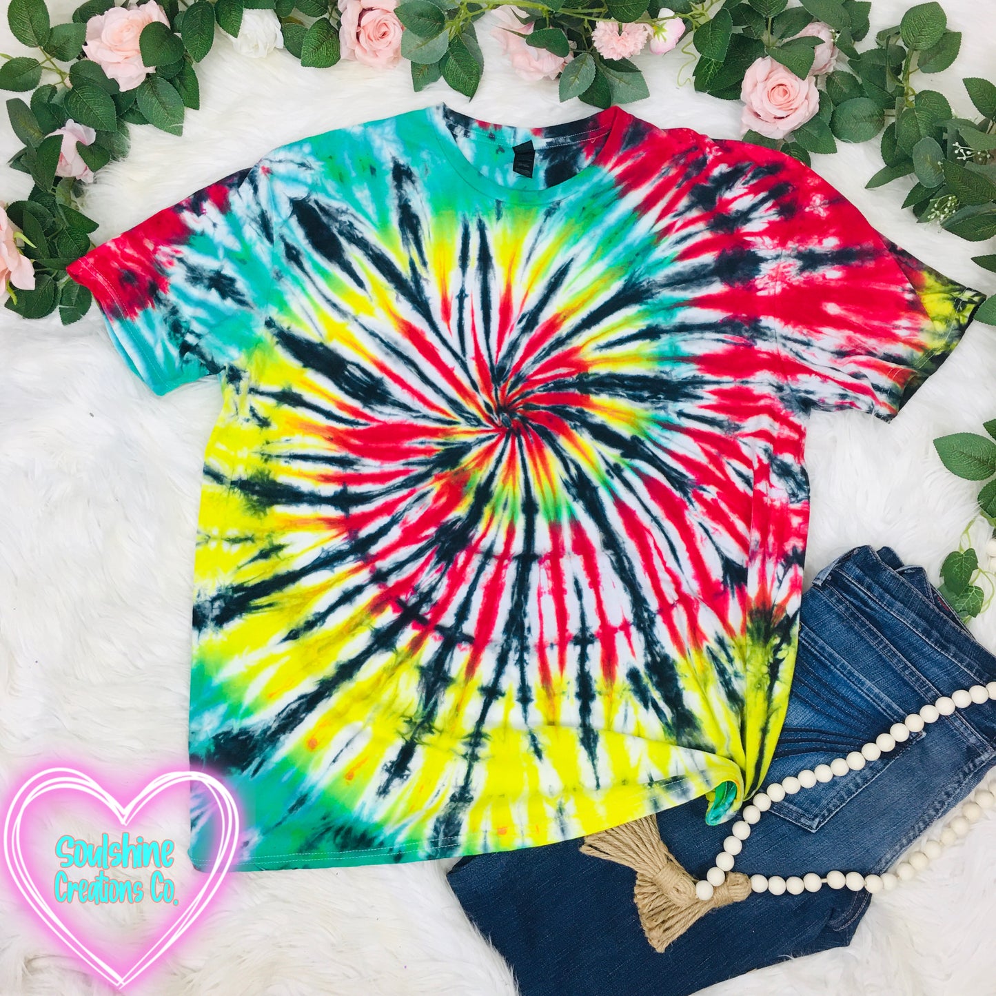 Rasta Web Spiral Tie Dye Shirt