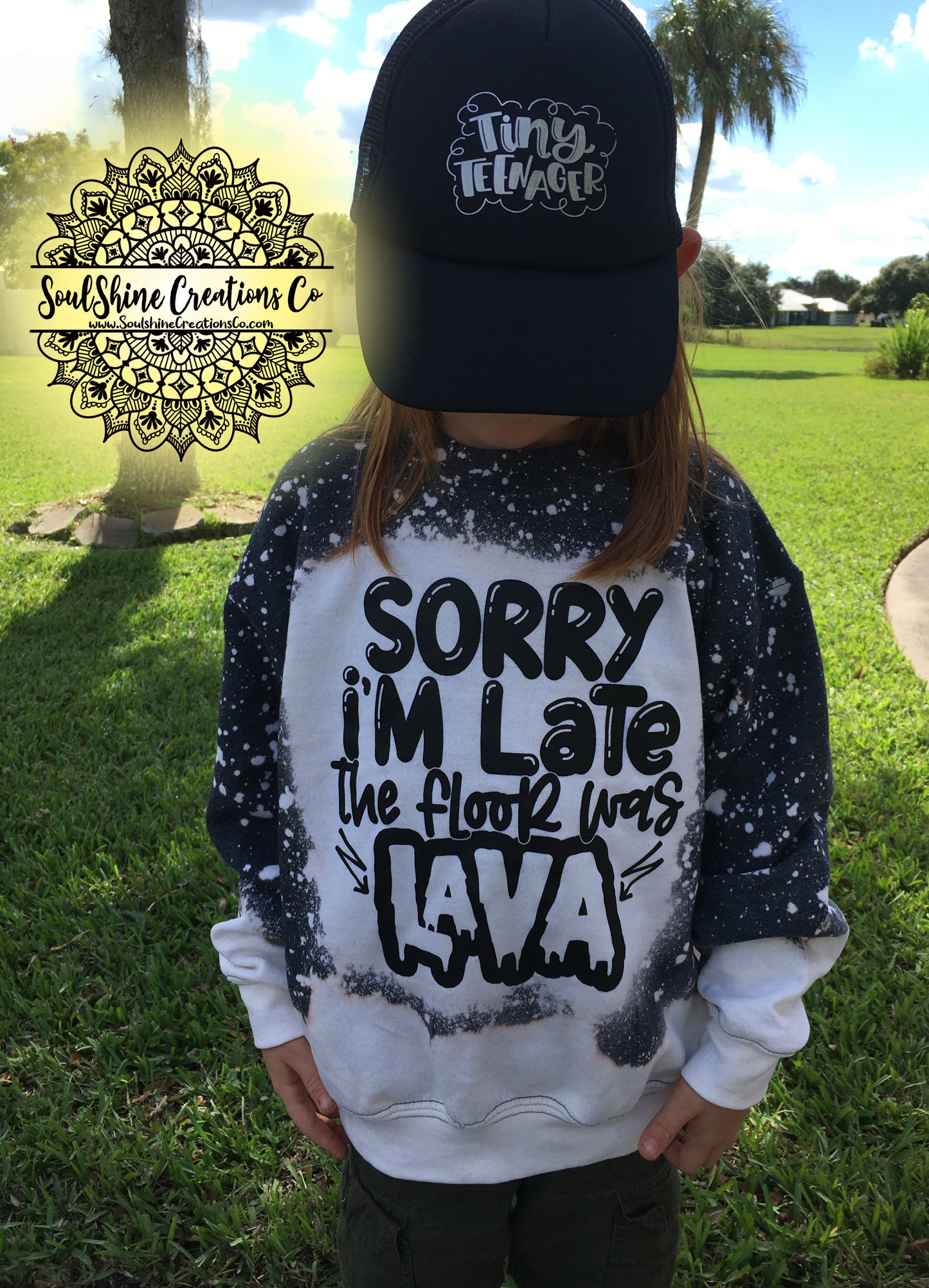 Sorry I’m late Floor was Lava Bleached Kids Sweater