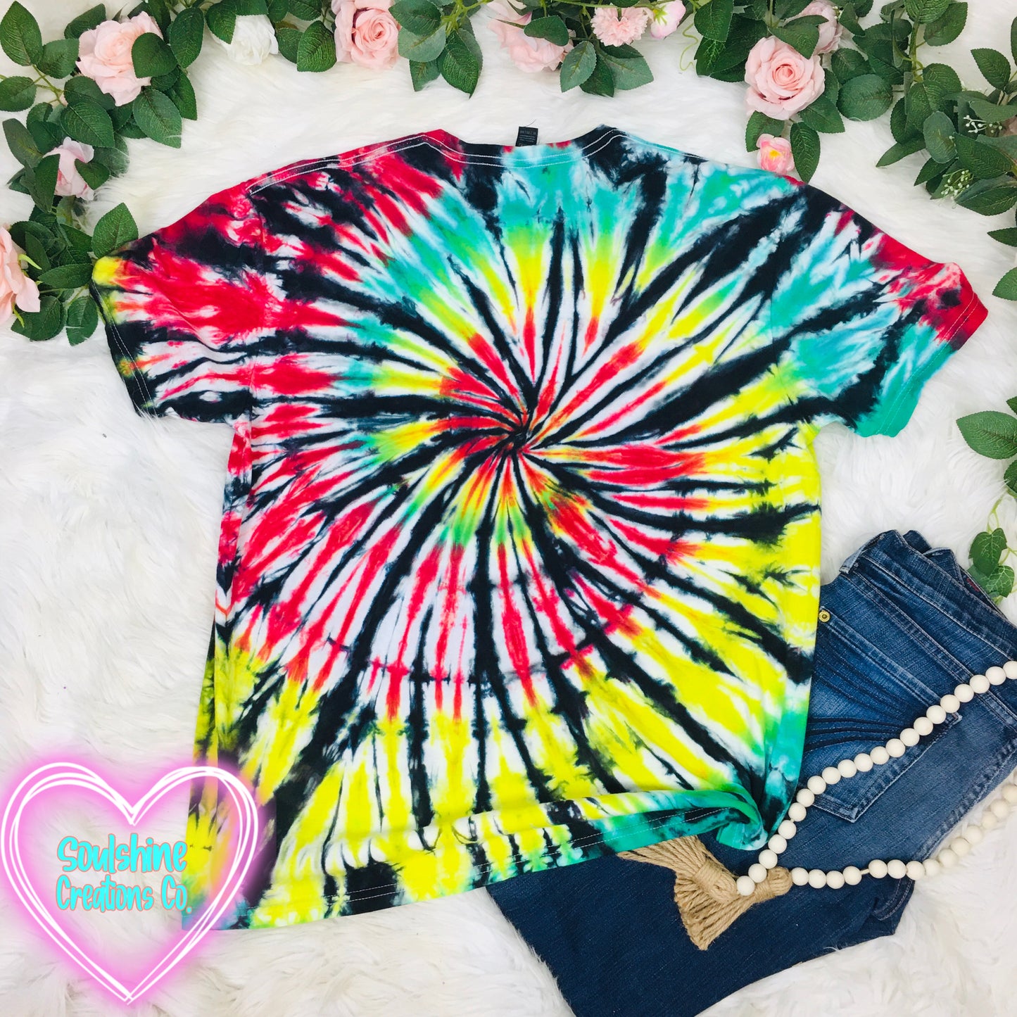 Rasta Web Spiral Tie Dye Shirt