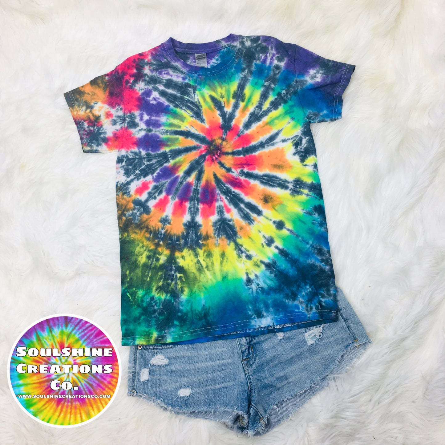 Rainbow Web Spiral Tie Dye Shirt