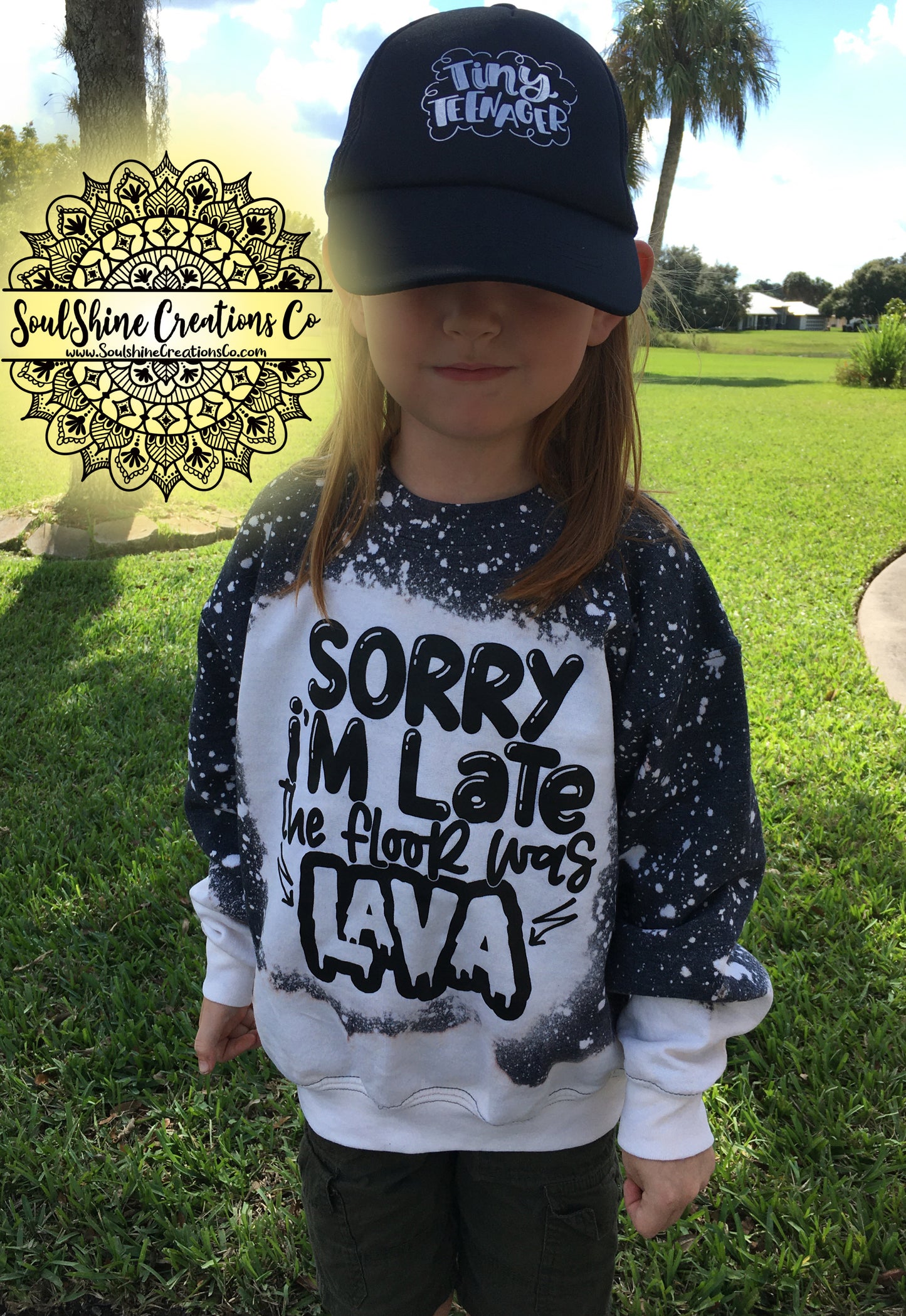 Sorry I’m late Floor was Lava Bleached Kids Sweater